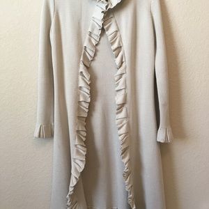 Long, scalloped edge cardigan